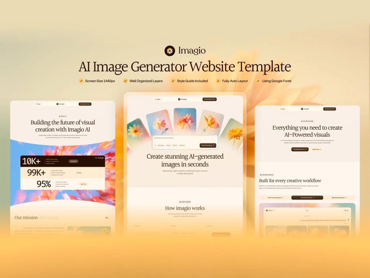 Imagio Al Image Generator SaaS Website Template