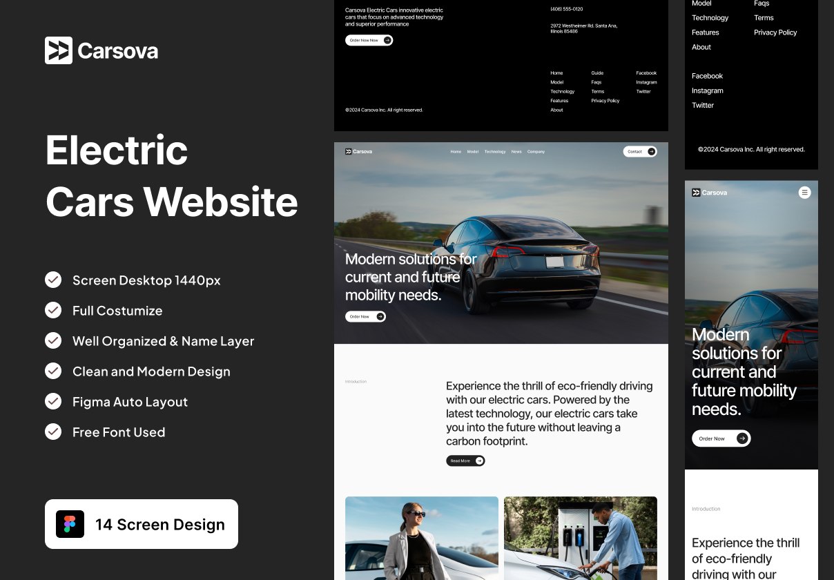 Carsova Electric Cars Website