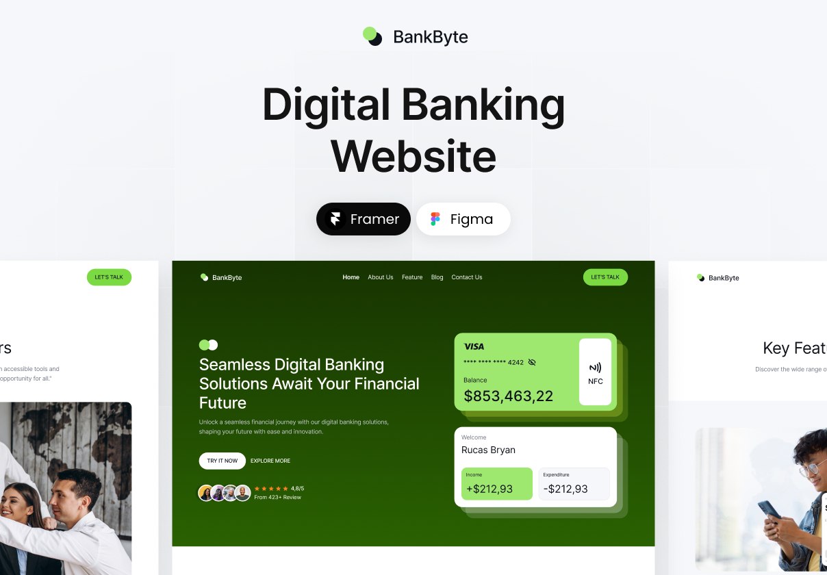Bankbyte Digital Banking Framer Template
