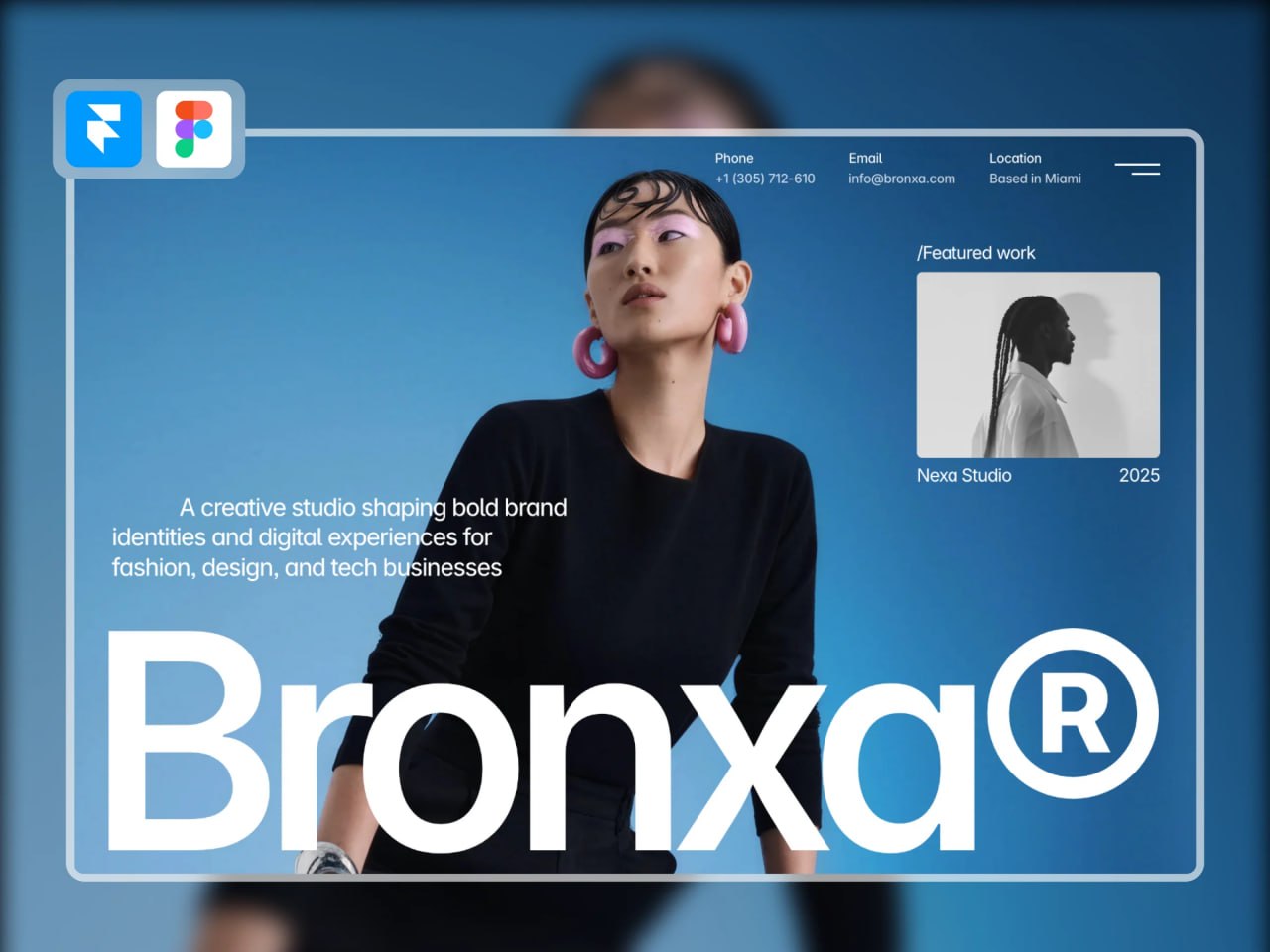 Bronxa — Portfolio Framer + Figma Template